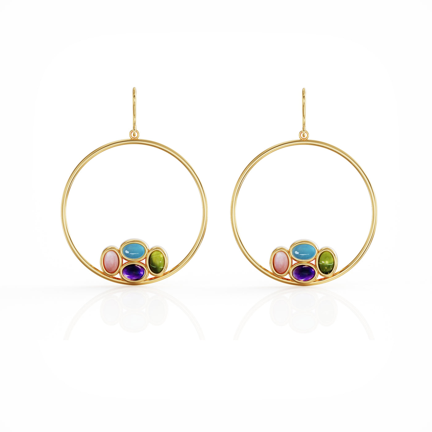 Bauble hoop earrings 18k gold