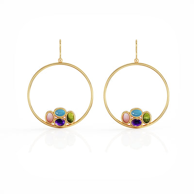 Bauble hoop earrings 18k gold