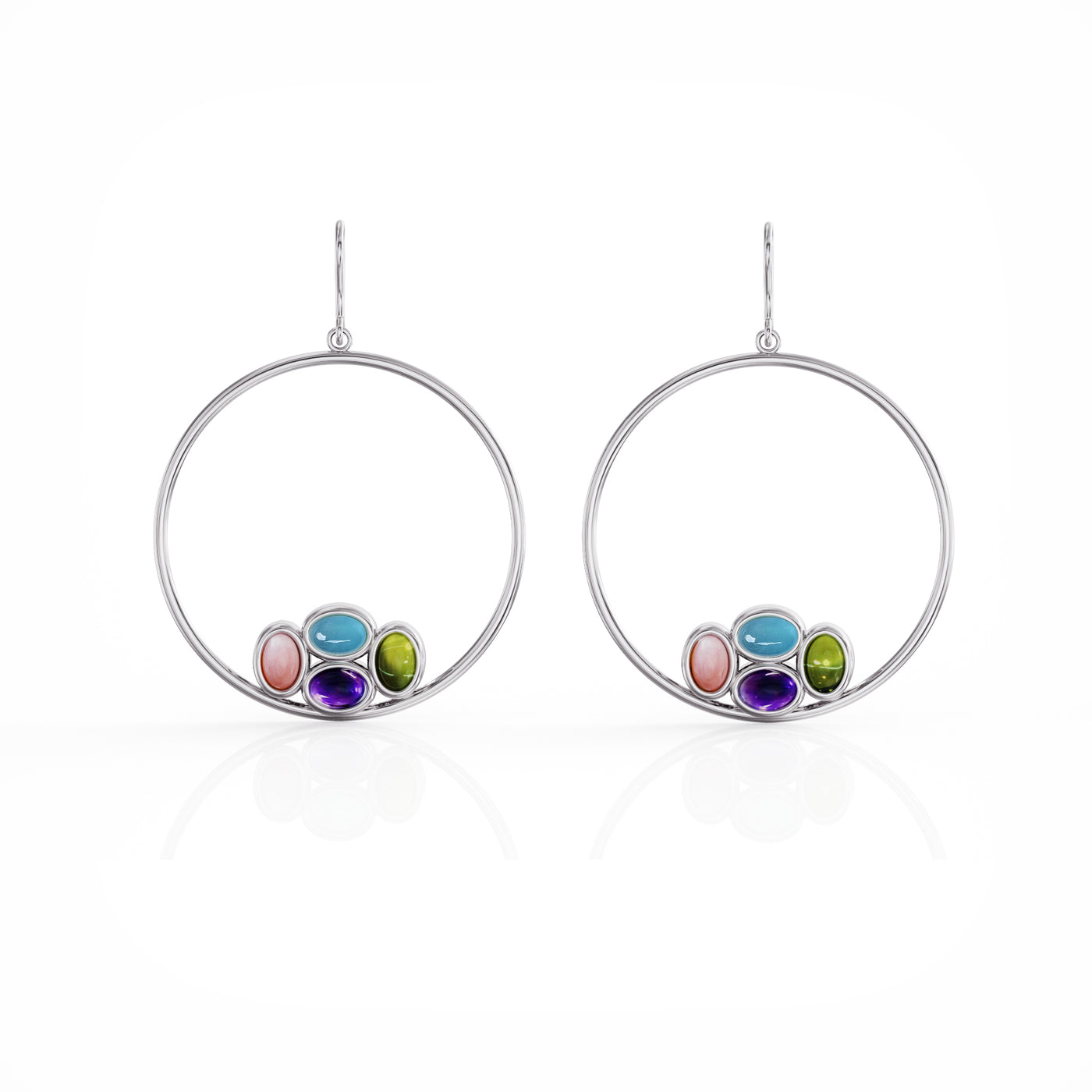 Bauble hoop earring silver