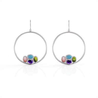 Bauble hoop earring silver
