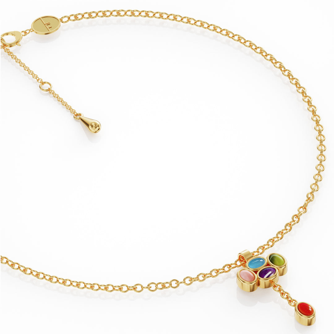 Bauble 18k gold vermeil necklace with precious gemstones