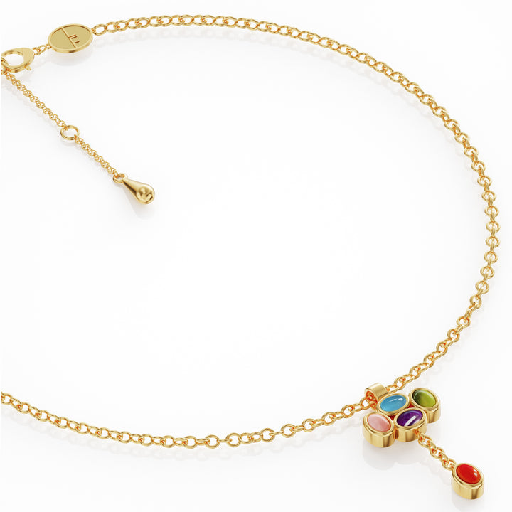 Bauble 18k gold vermeil necklace with precious gemstones