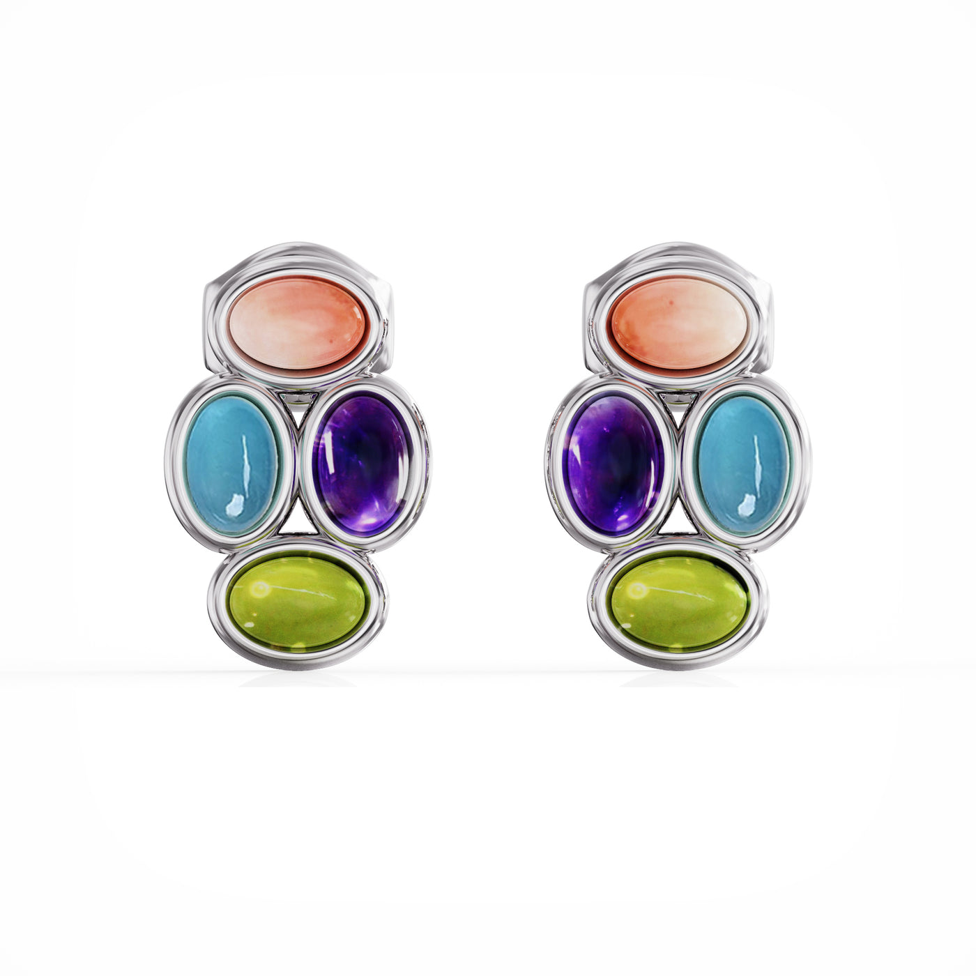 Bauble stud earring silver