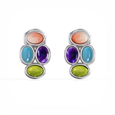 Bauble stud earring silver