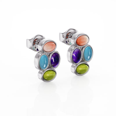 Bauble stud earring silver