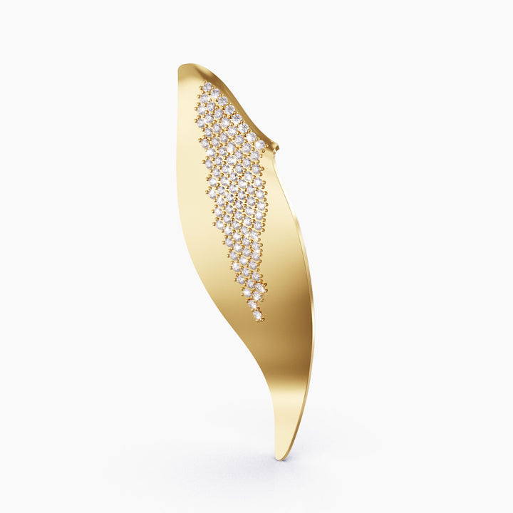 Echo 18k gold vermeil brooch with clear CZ stones