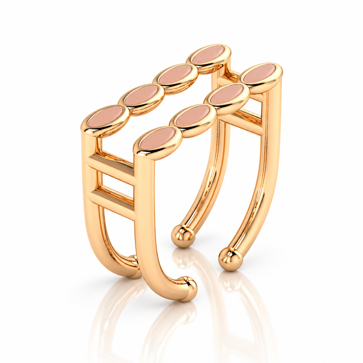 Amalei 18k gold vermeil ring in light pink enamel