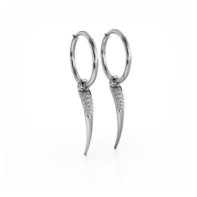 Horn earrings solid Sterling silver