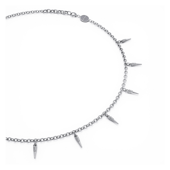 Horn silver necklace with small charms