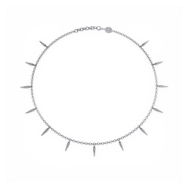 Horn silver necklace with small charms