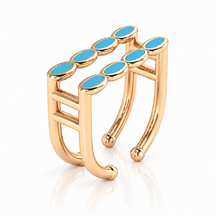 Amalei 18k gold vermeil ring with turquoise enamel