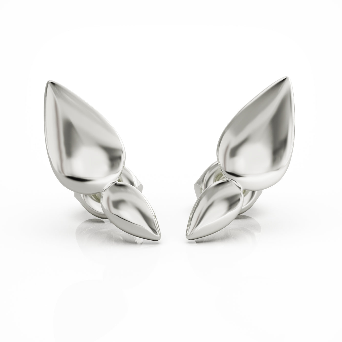 Lotus silver stud earrings