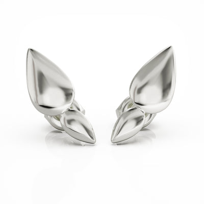 Lotus silver stud earrings