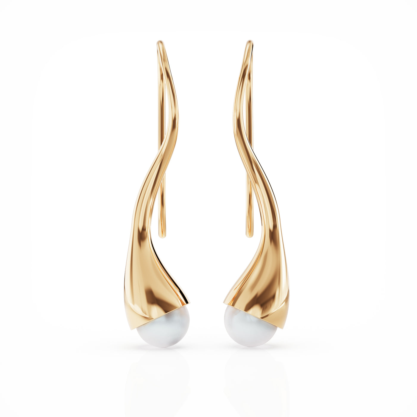 Bella gold vermeil earrings with large freshwater pearls