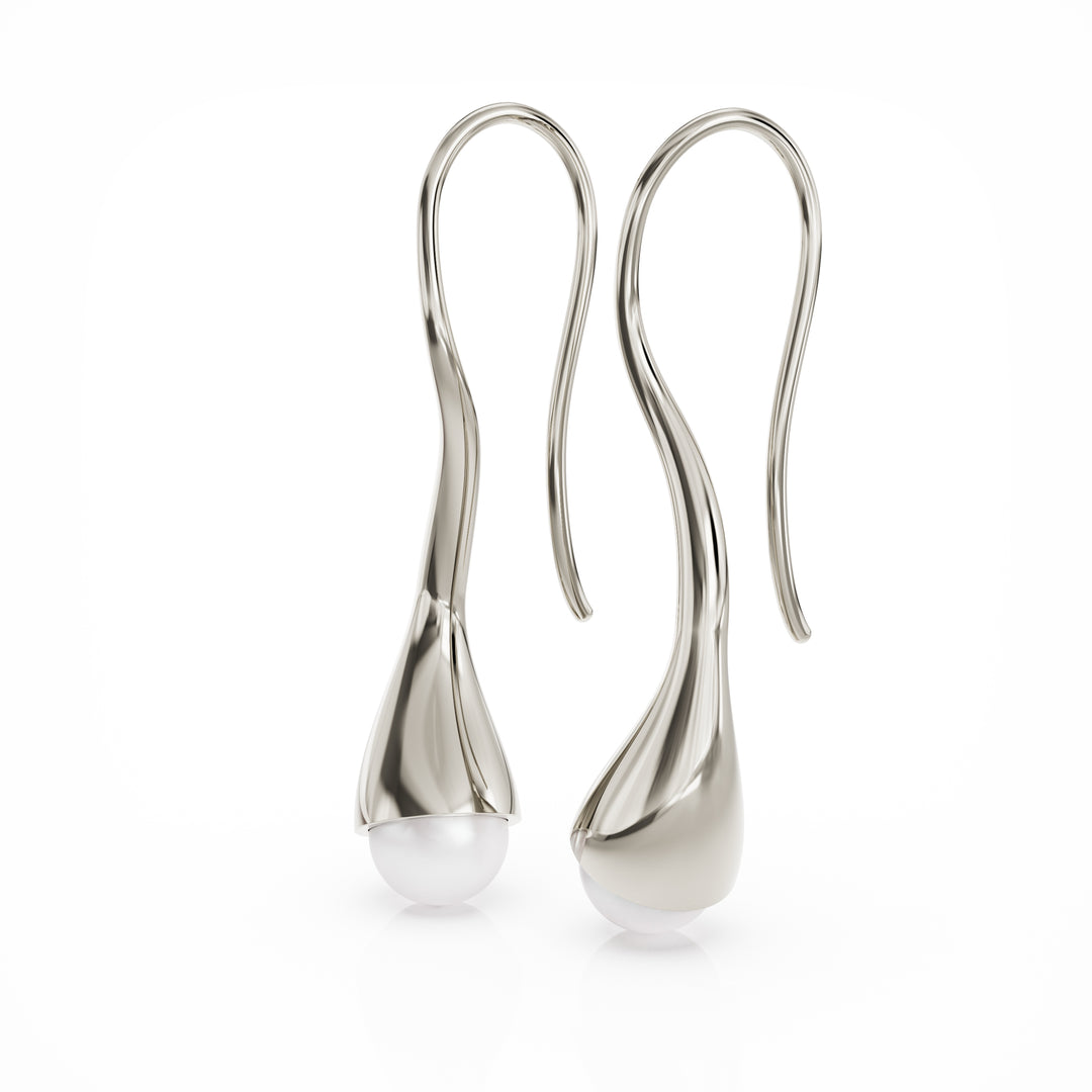 Bella silver earrings with cultured pearls
