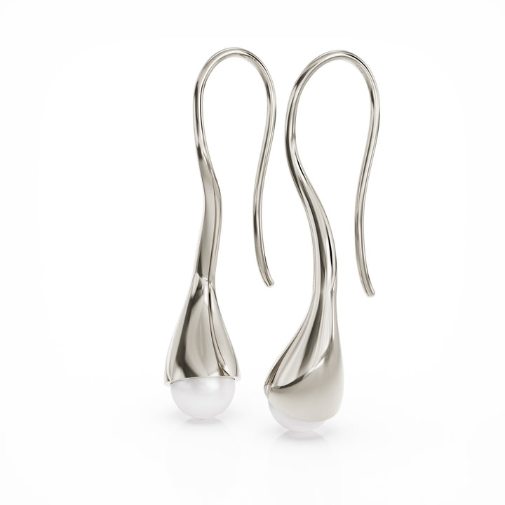 Bella silver earrings with cultured pearls