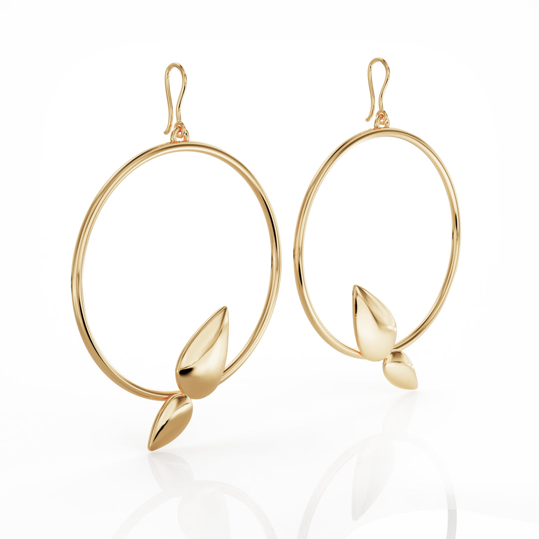 Lotus 18k gold vermeil hoop earrings