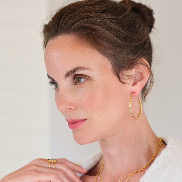 Adeline 18k gold vermeil hoop earrings