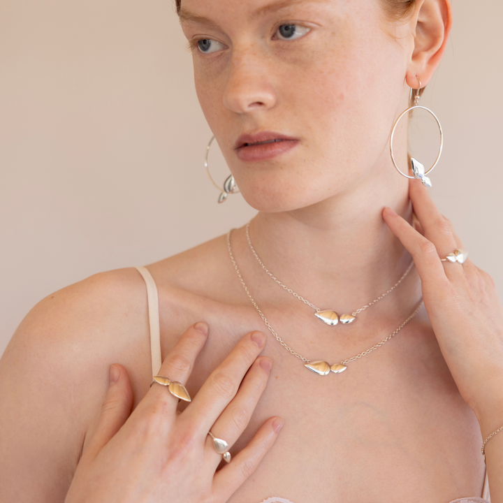 Lotus silver necklace