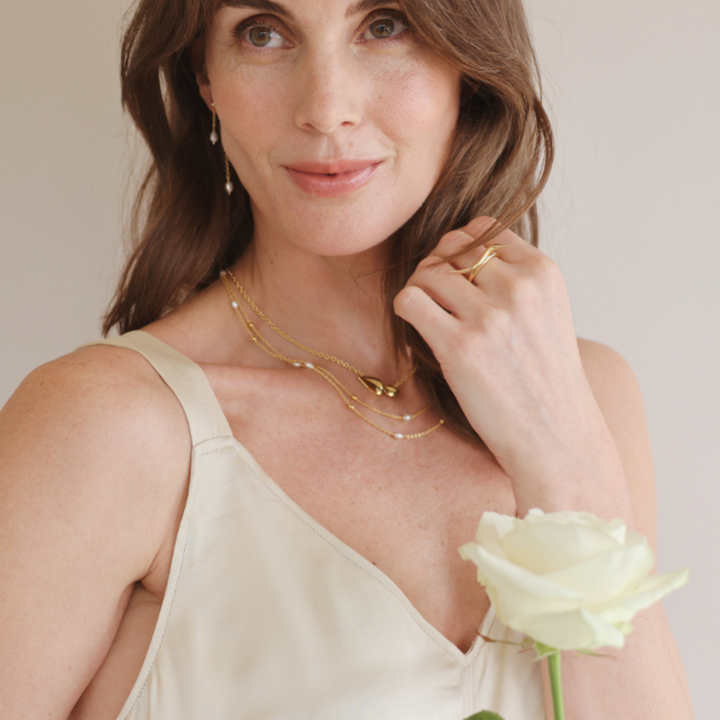 Ava 18k gold vermeil earring with cultured freshwater pearl