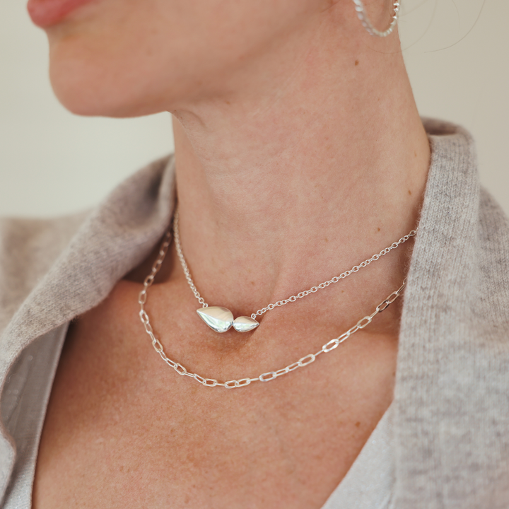 Lotus silver necklace