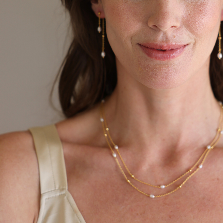 Ava 18k gold vermeil necklace with cultured freshwater pearl