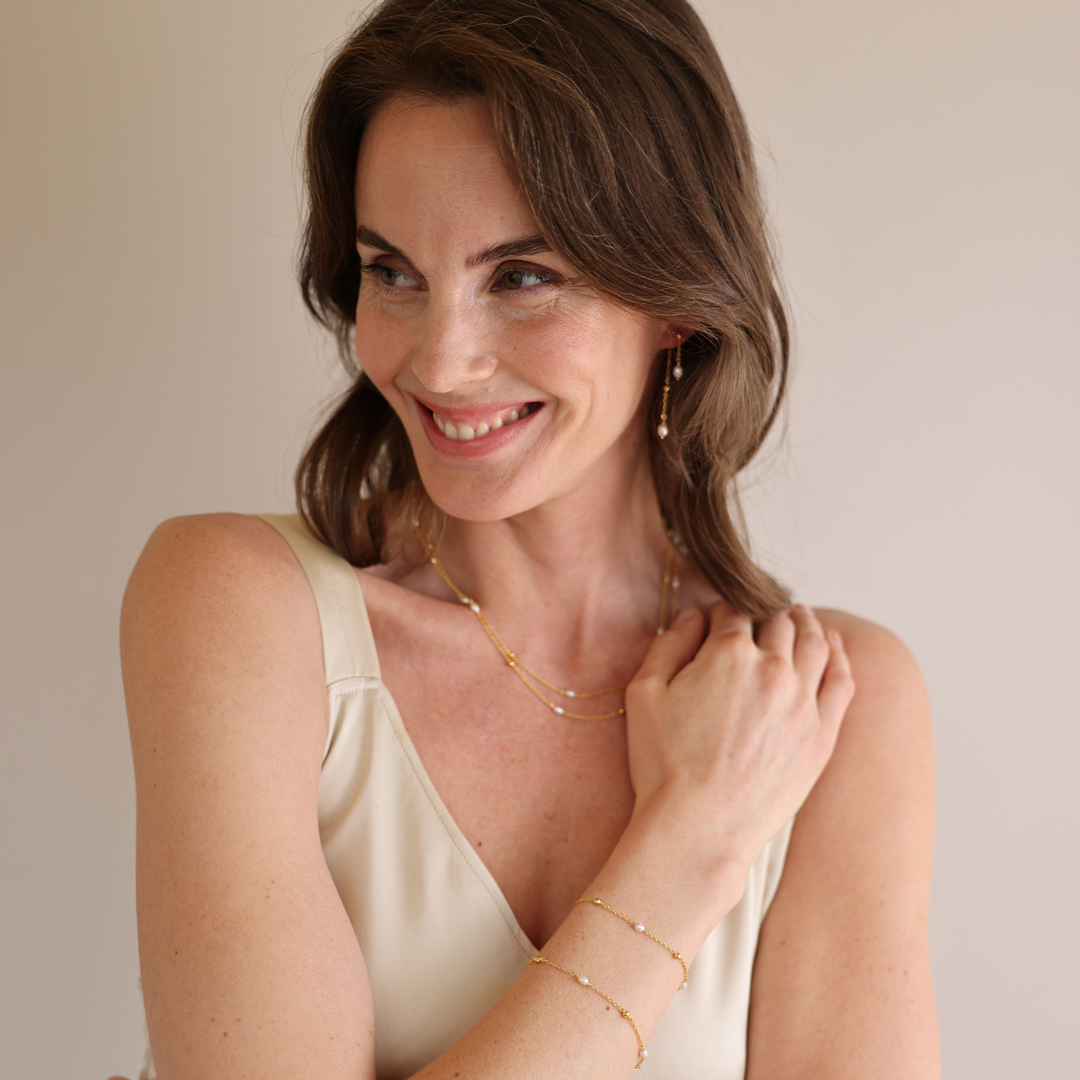 Ava 18k gold vermeil bracelet with cultured freshwater pearl