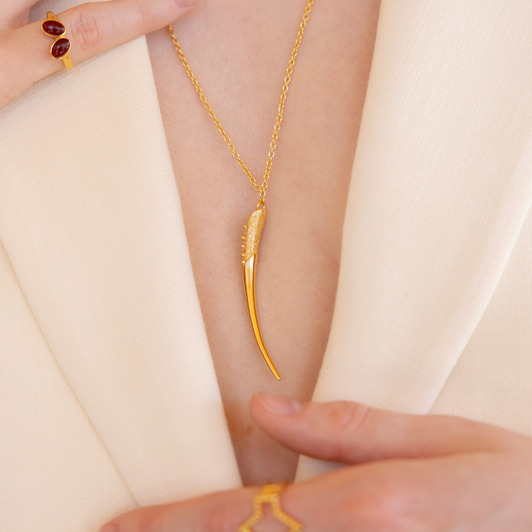 Horn 18k gold vermeil necklace with pendant
