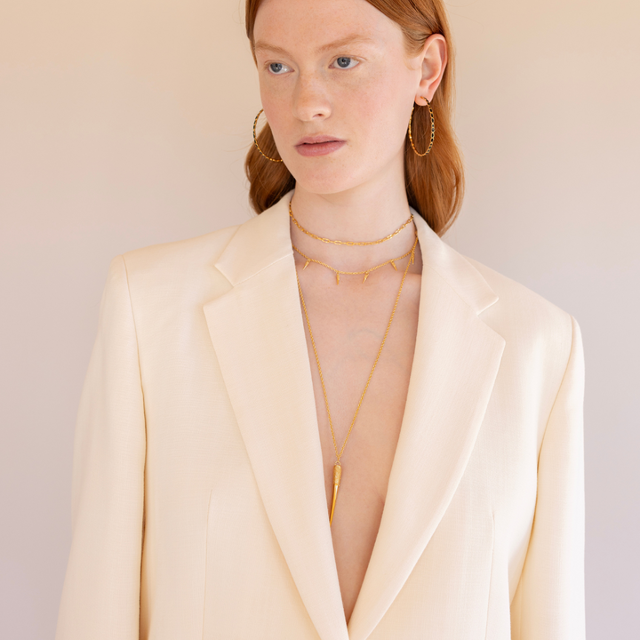 Horn 18k gold vermeil necklace with pendant