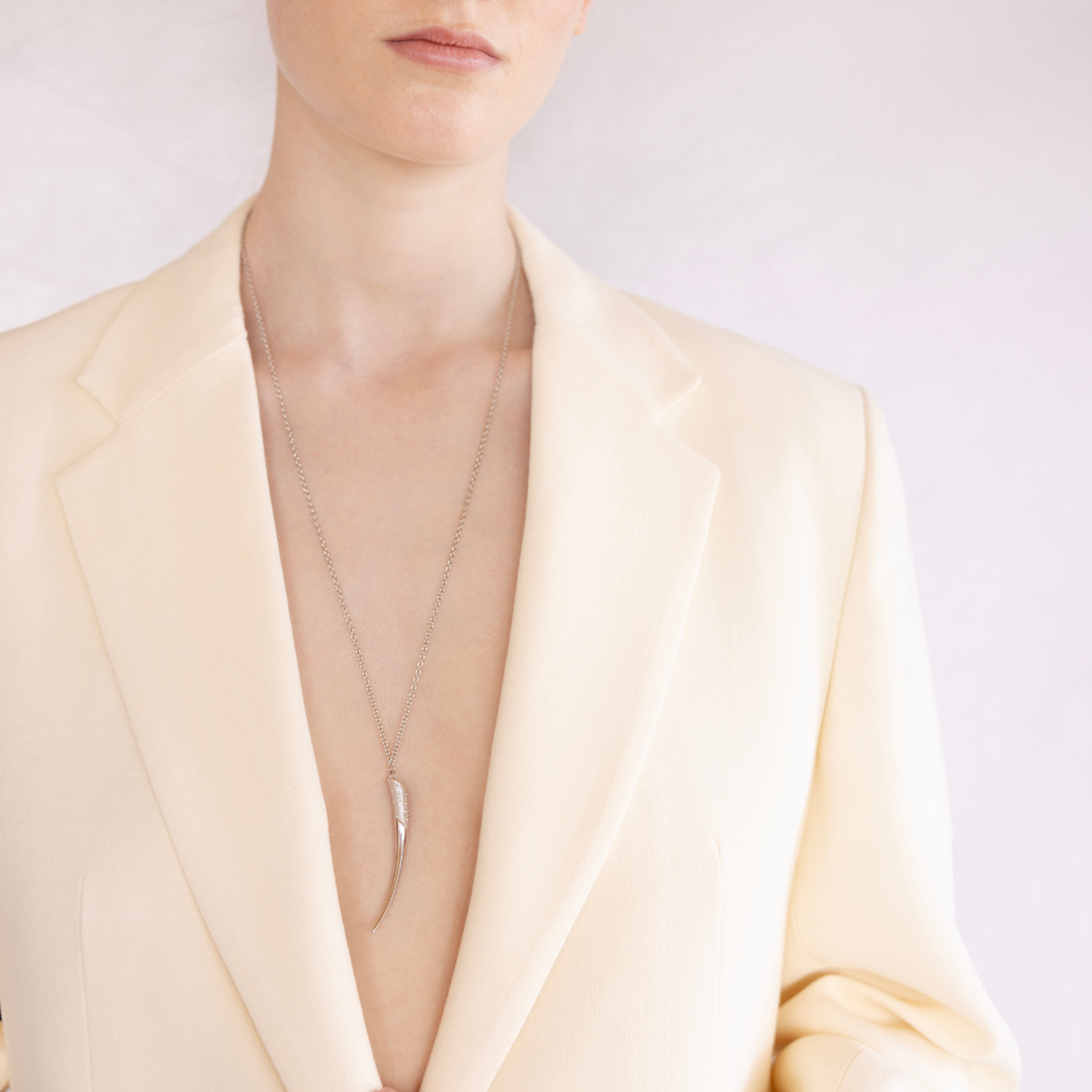 Horn silver necklace with pendant