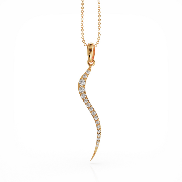 Swirl 18k gold vermeil necklace with clear cz