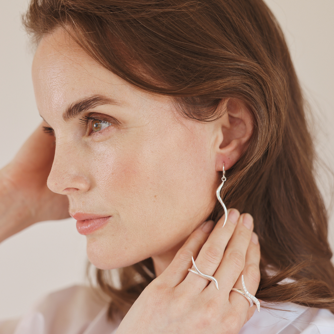 Swirl silver earrings