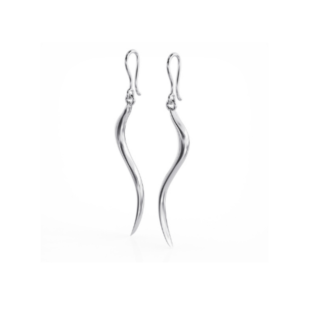 【HYERES LOR】24SS★ H Ribbon Flow Silver Earrings HYERES LOR】24SS☆ H Ribbon Flow Silver Earrings