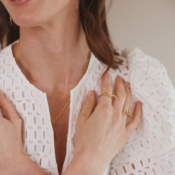 Swirl 18k gold vermeil ring