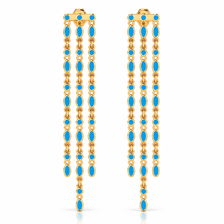 Amalei 18k gold vermeil earrings with turquoise enamel