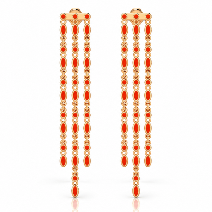 Amalei 18k gold vermeil earrings with coral enamel