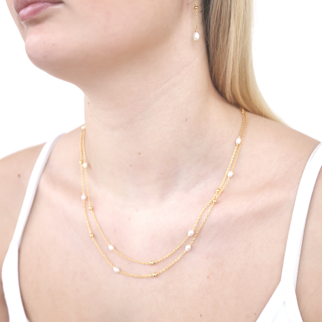 Ava 18k gold vermeil necklace with cultured freshwater pearl