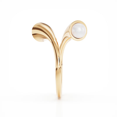 Bella gold vermeil ring with two cultured freshwater pearls
