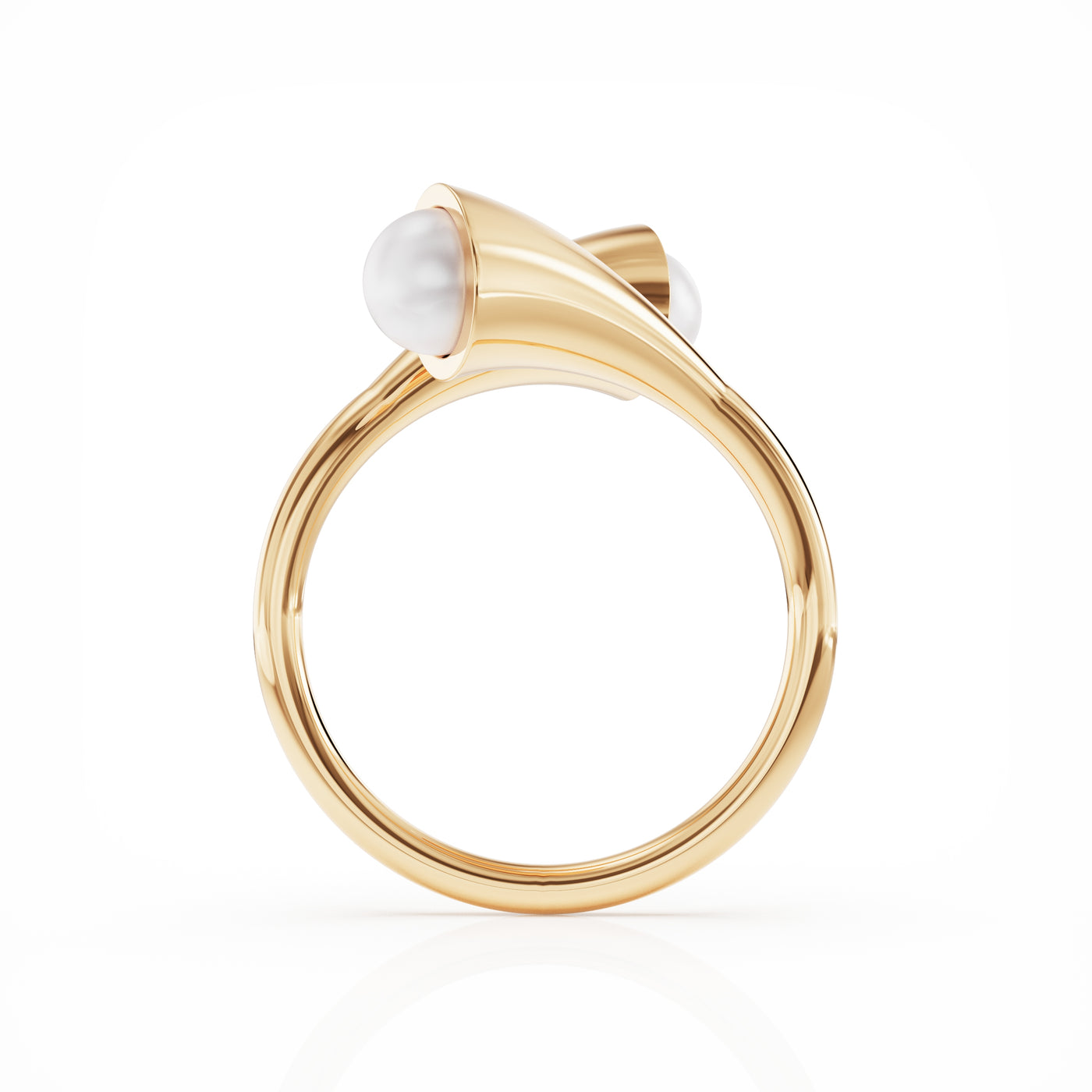 Bella gold vermeil ring with two cultured freshwater pearls