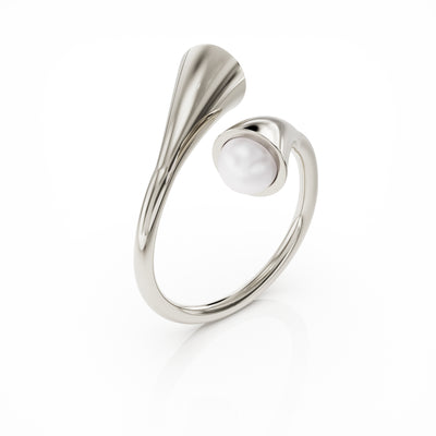 Bella silver ring with two cultured freshwater pearls