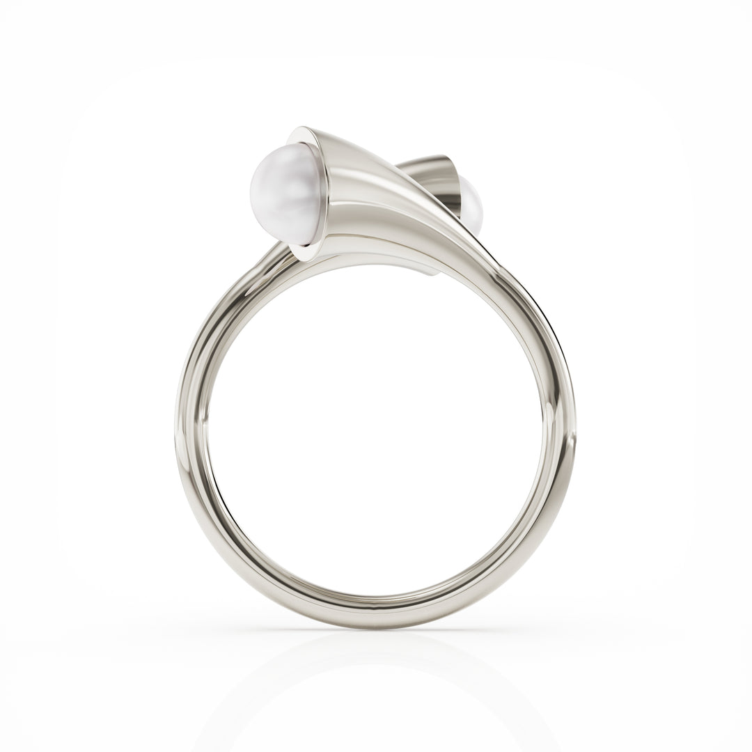 Bella silver ring with cultured pearls