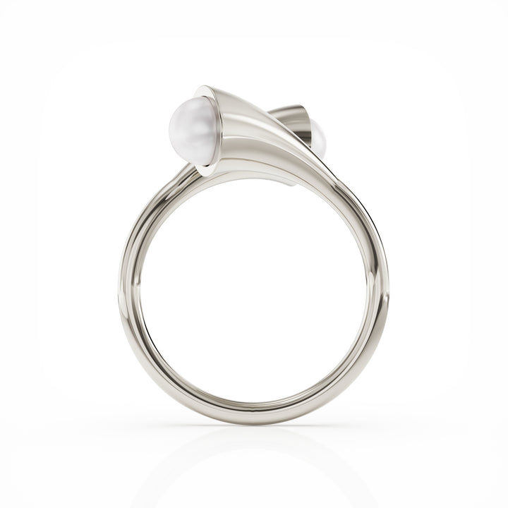 Bella silver ring with cultured pearls