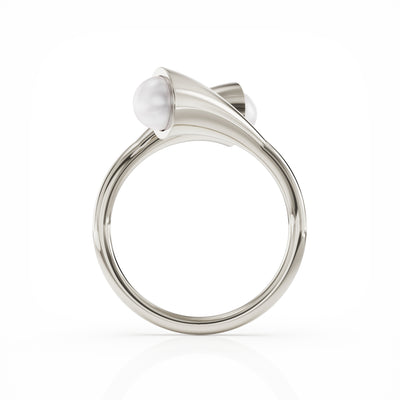 Bella silver ring with two cultured freshwater pearls