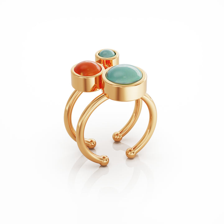 Aurora 18k gold vermeil ring
