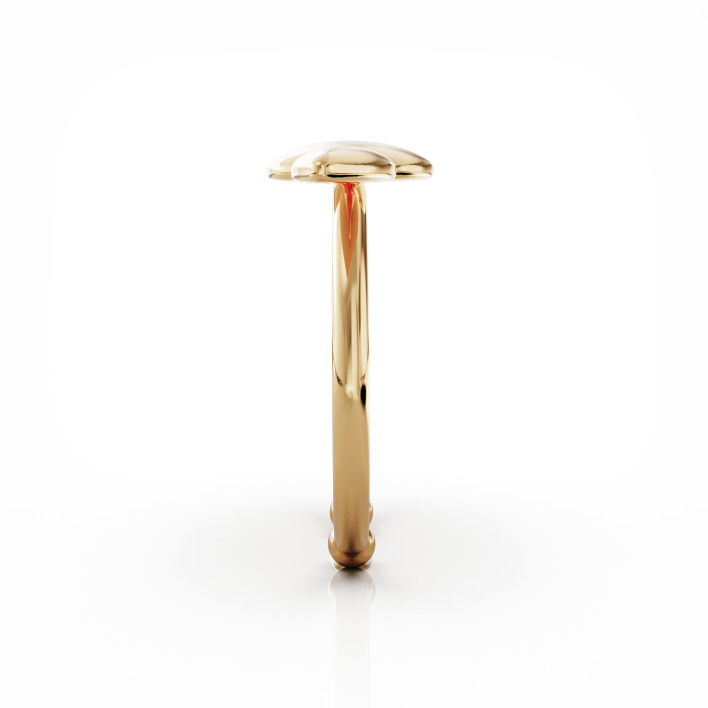 Lotus ring, small leaves, 18k gold
