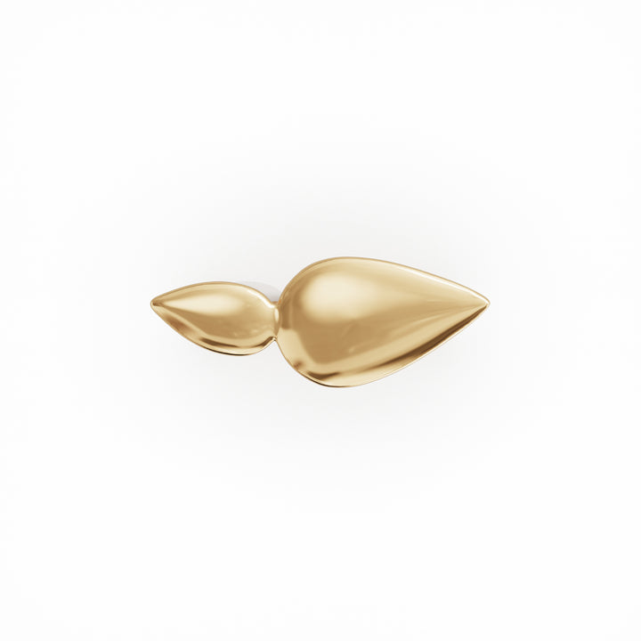 Lotus 18k gold vermeil ring, small Lotus charm