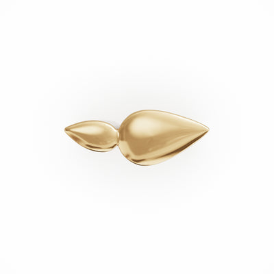 Lotus ring, small leaves, 18k gold