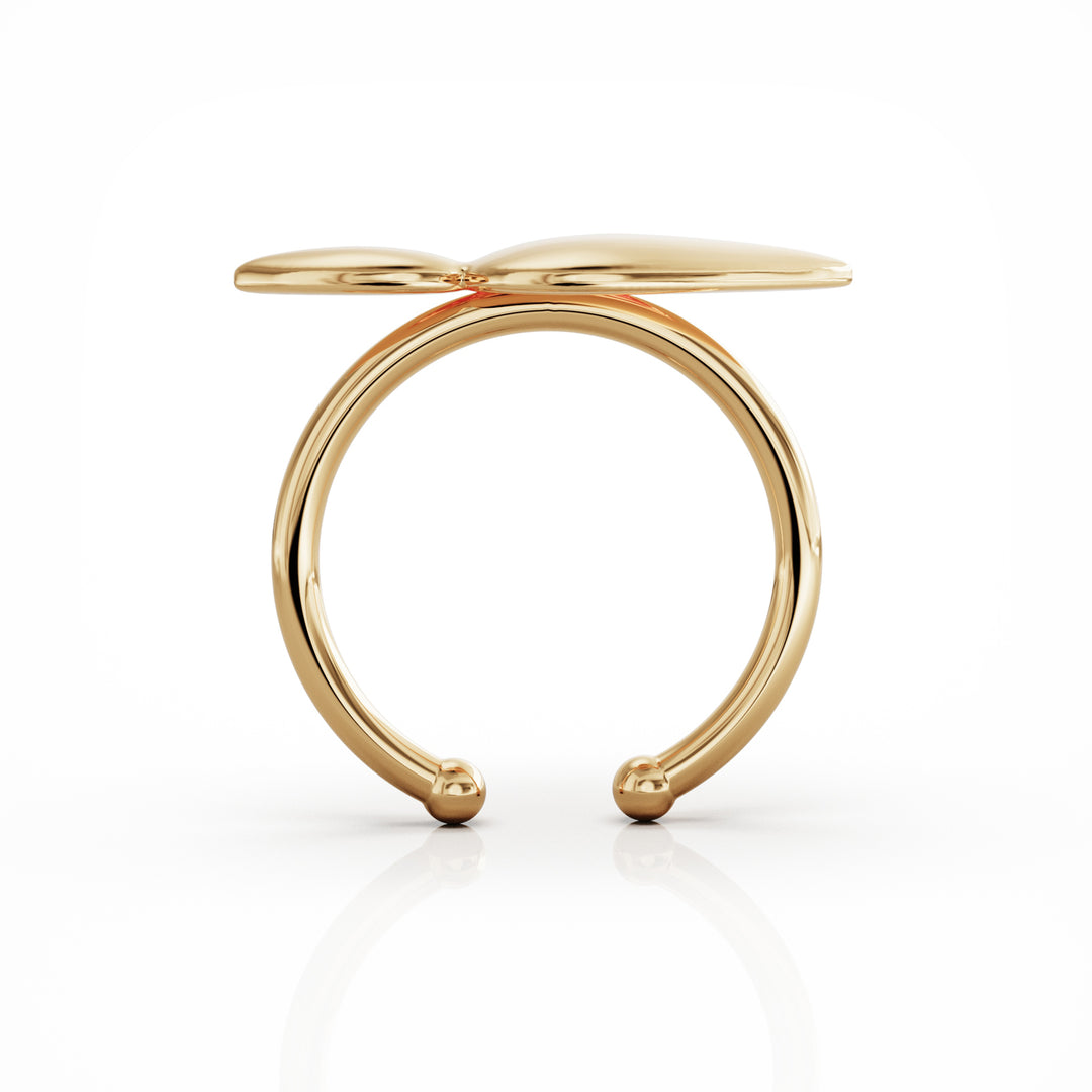 Lotus 18k gold vermeil ring, small Lotus charm