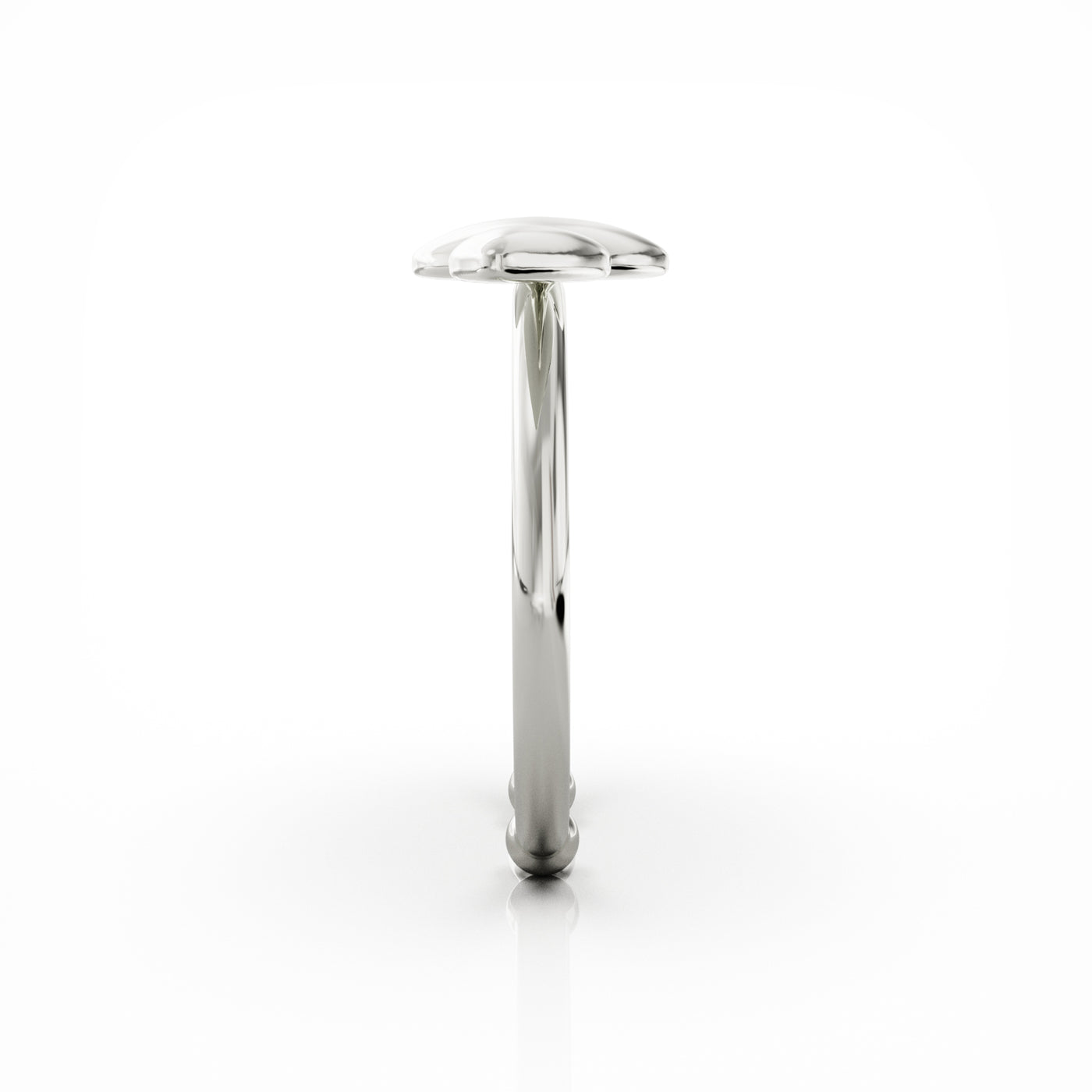 Lotus ring, small leaves silver