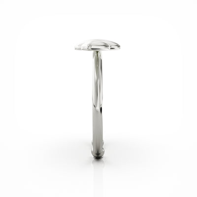 Lotus ring, small leaves silver